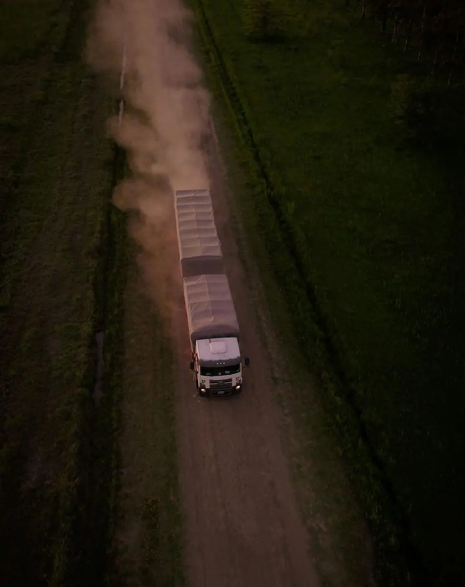 Truck on highway — cross-border trucking express