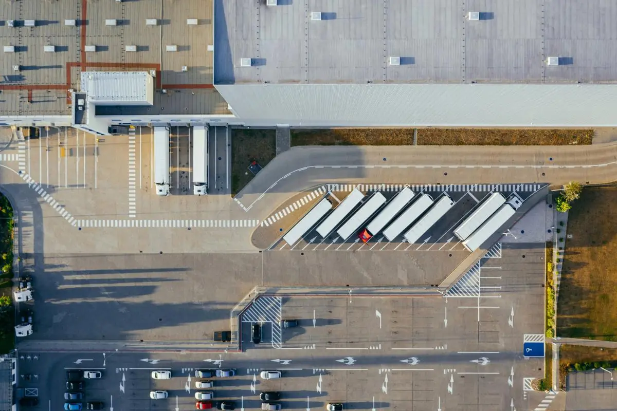 Aerial view of a logistics hub — interAsia+ global reach